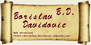 Borislav Davidović vizit kartica